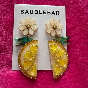 Baublebar NWT Lemon Enamel Earrings